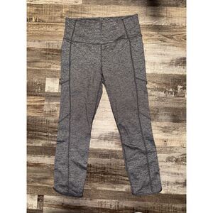 Athleta Gray High Waisted Cropped Leggings Women's Medium